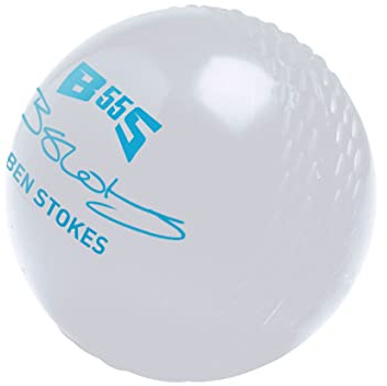 Gunn & Moore GM BS55 Ben Stokes - Pallone da allenamento in gomma per tutte le stagioni, 70 g, misura junior, colore: bianco