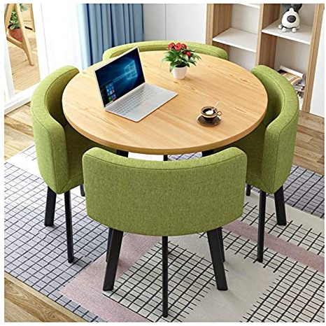 QINXINSHOP Tavolo con Sedia per Sale Riunioni e Reception, Tavolo da Conferenza Rotondo per Ufficio