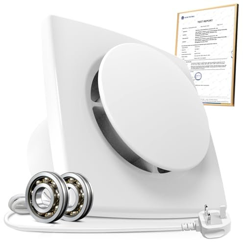 SBONNI Extractor Fan Bathroom 100mm / 4 inch, Upgraded Silent Powerful and Energy-Efficient Ventilation Fan for Bathroom Shower Toilet Attic, IPX4 Exhaust Fan Easy to install on Wall Window Ceiling