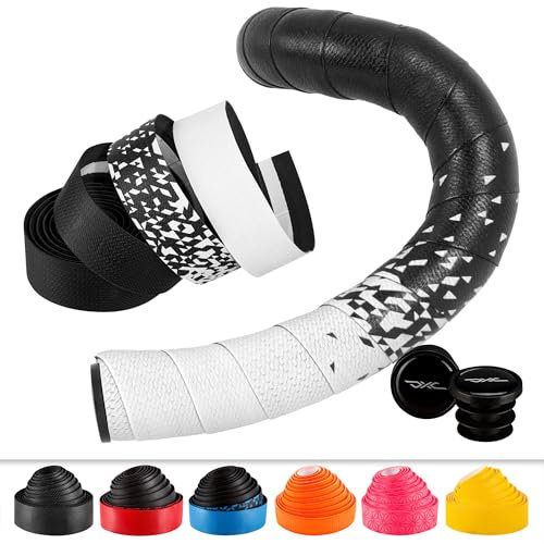 DXC BT Lenkerband Rennrad/Lenkerband Gravel Paar 3cm x 210cm, Dicke 3mm, Bar Tape, Bartape Griffband (Dual Color, weiß)