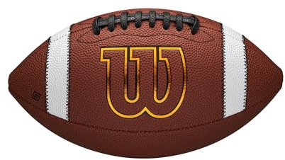 Wilson GST SpeedSkin Football, Mit Außenhülle aus Leder und ACL-Präzisionsschnürung, Für verbesserten Grip und präzise Würfe, Farbe: Braun, Offizielle Größe