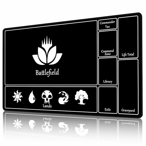 AIRCBC MTG Playmat with Zone 24 x 14 Stitched Edges and Smooth Rubber Surface Battle Board Game Mat with Free Storage Bag