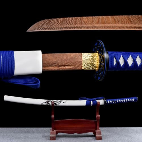 HJHUUA Katana de Palisandro Natural,Bokken Hecho a Mano,Espada samurái Japonesa de Madera para Kendo,Entrenamiento,Artes Marciales,decoración,Cosplay,Regalo