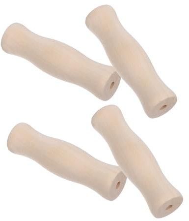 Gatuida 4pièces Manches Bois pour Ustensiles De Barbecue De Rechange pour Brosse De Barbecue Accessoires pour Grillades Et Cuisine Extérieure