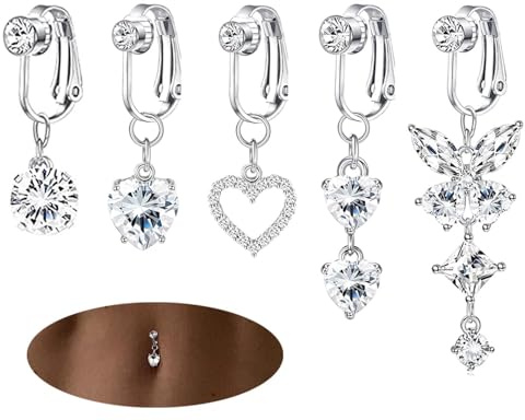 CharmeFleur CHarmmeFleur 5 stycken guldnavelpiercing, L, Plast
