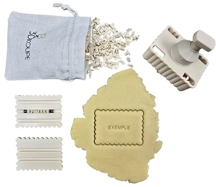 3DKOUPE - Emporte-pièce personnalisé à poussoir – Kit alphabet triplé (lettres, chiffres, symboles) avec plaques de 2 et 3 lignes - Fabriqué en France