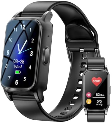 customty Reloj inteligente de detección de caídas para personas mayores, reloj inteligente con GPS y SOS, videollamada 4G HD y rastreador impermeable, reloj de seguridad para ancianos para hombres y