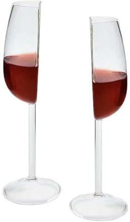 Daelesr Set med 2 halvvinglas – 200 ml, roliga klara glasmuggar för rött och vitt vin, glas med lång skaft – presentidé för vinälskare, födelsedagar, alla hjärtans dag