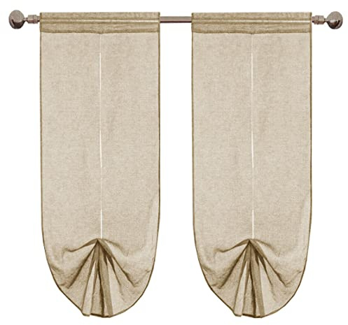 emmevi Tende Pacchetto Regolabile Coppia 2Pz Porta Finestra A Vetro Mod.TENDA_PACCHETTO 1 CONF 60X150 BEIGE