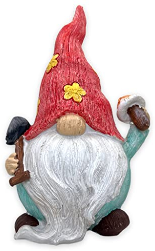 MIJOMA GNOME GNOME Dwarf - Nano da giardino, decorazione da giardino, motivo gnomo, per il giardino, decorazione per la casa, per il balcone (giacca blu, 22 cm)