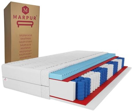 7 ZONEN Taschenfederkernmatratze Premium 160X200 cm, Matratze Härtegrad H3, Höhe ca. 20cm, Farbe: Schwarz, inkl. Bezug