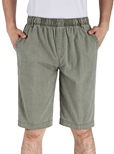 WLHBF Deals of The Day Lightning Deals Herren Cargohose Lässige Leinenhose für Herren, elastische Taille, Kordelzug, Kurze Hose mit Tasche