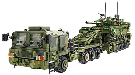 KeKeDuo Technik Panzer Bausteine, 2784 Klemmbausteine Militär 99A Panzertransporter Modellbausatz Konstruktionsspielzeug Kompatibel mit Andere Marken