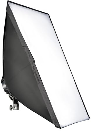Walimex pro Octagon Softbox 50x70cm inkl. 4 Stück 35W Daylight LED (5.000K), passendem Diffusor & Tasche, CRI 90+, neigbar um ca. 135°, ideal für Fotografie und Video