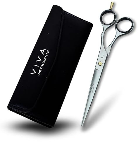 Professional 7 Inch Hair Scissors Shears Premium Stainless Steel for Precision Cutting Sharp Blades for Effortless Styling Salon Quality Cuts Hairdressing Scissors - Viva Instruments (Silver)