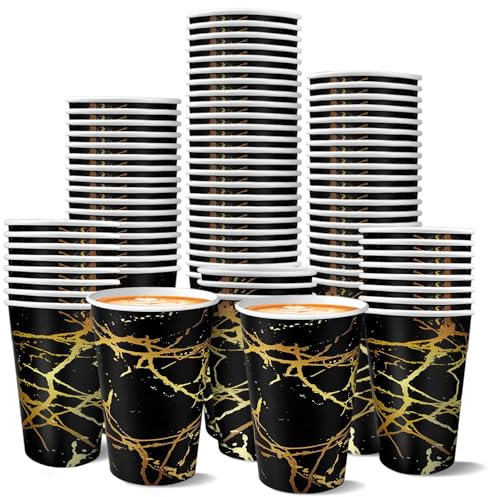 Vasos Desechables de 500 ml (74 Unidades) - Vasos de Papel Reciclables para Café, Té y Bebidas Frías/Calientes - Ideales para Fiestas, Eventos y Uso Diario - Tazas de Café Prácticas y Ecológicas