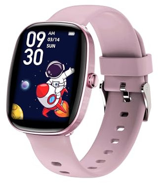 Smartwatch Kinder, Smart Watch Uhr für Mädchen Jungen mit Schrittzähler, 100 Sportmodi, Herzfrequenz Monitor, Schlaf-Monitor, Wecker, Fitness-Tracker für Jungen, Mädchen und Teenager (Rosa)