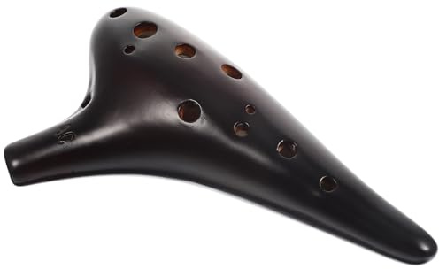 Kisangel Ocarina in Ceramica Portatile a 12 Fori, Facile da Imparare, Tono Do Contralto, Leggero Borsa per Custodia, per Principianti e Appassionati di Musica