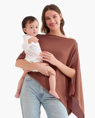 Momcozy Cubierta de Lactancia Materna, Poncho de Privacidad Portátil, Cobertura Total de 360°, Suave, Transpirable y con Estilo, Incluye Bolsa de Lavado Rosa Topo