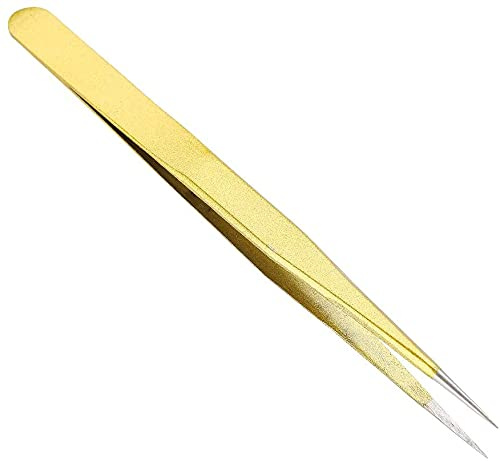 Wimpernzange für Frauen, 13,5 cm / 5,3 Zoll, Edelstahl-Pinzette, antistatisch, rostfrei, für Wimpernverlängerung (gerade) Dauerhafte Behandlung