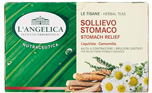L'Angelica, Tisana Sollievo dello Stomaco, Dall'Azione Lenitiva e Calmante Contro i Bruciori Gastrici, Vegan - Confezione da 18 Filtri