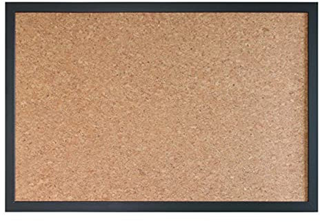 RENRUIRUI- Kork-Bulletin-Board Schwarzer Rahmen, An Der Wand Befestigte Dekorative Hängende Pinnwand Mit 30 Stecknadeln, Zum Anzeigen Und Organisieren Im Büro-Schulhaus(Size:50X70CM)