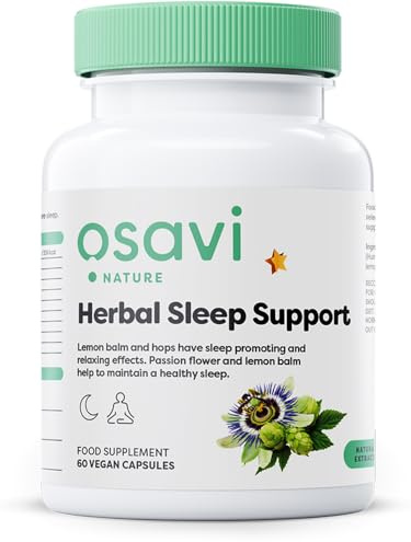 Osavi Herbal Sleep Support – 60 Vegan Capsules | Melatonin Free | Passion Flower, Lemon Balm & Hops for Relaxation & Healthy Sleep | Supports Calmness, Reduces Anxiety & Sleep Disorders | Clean Label