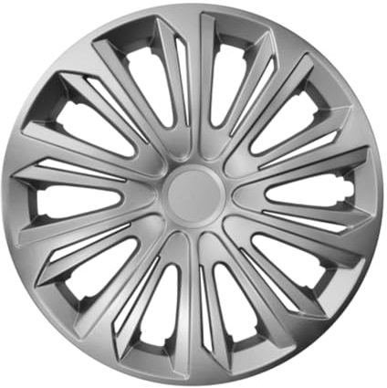 Luckyberg Radkappen 14 Zoll Strong | Radzierblenden 4er-Set für die meisten Automarken und Stahlfelgen, Zierkappen in vielen Farben. Felgenabdeckung für Autofelgen. (14 - Strong Silver)