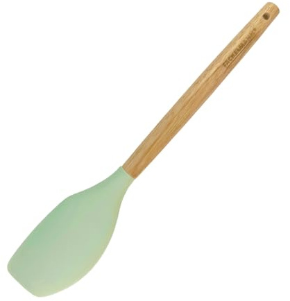 Fackelmann Ocean Espátula de Cocina Universal, Espátula de Silicona con Núcleo Rígido de Acero, Mango Antideslizante de Madera con Certificado FSC, 31x6 cm, Verde Agua, 1 ud.