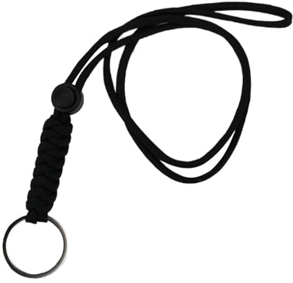 Flätat nyckelband – kraftigt paracordband halsband – bärbart ID-bricka snodd för utomhusaktiviteter för nycklar, kort, visselpipa, nyckelring