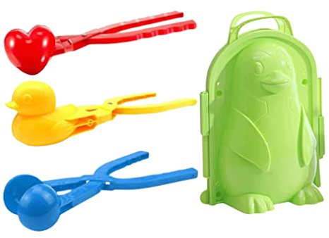 Gcroet Snowball Maker Tool Kit Duck Love Heart Penguin Snow Mold Outdoor Games Toy 4PCS.