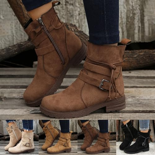 Bottine Femme Bottines Bottes De Pluie Fourrées Chaussure Confortable Botte Moto Boots Chaussures Noires Noir Femmes Cuir Et Elegante Pieds Larges pour Talon Caoutchouc Compensées