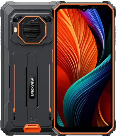 Blackview BV6200 Plus | Smartphone Rugged | 6,56 HD+ 90Hz | 32GB RAM + 128GB (hasta 2TB) | 11000mAh | 16MP + 13MP Cámara| Android 15 | IP68/IP69K | NFC | Dual SIM | Garantía de 2 años | Naranja