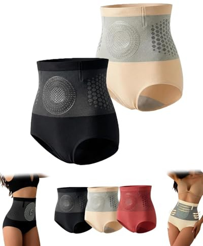 Générique Lot de 2 Short Sculptant Thermogénique Brûleur De Graisse, Short Gainant 4 en 1, Gainant Ventre Plat Taille Haute pour Femme, Pantalon de Yoga Raffermissant et Façonnant, Slip Modelant Doux