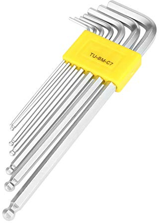 7pcs Juego de Juego de Reparación Profesional con Llave Hexagonal con Punta de Bola Extendida L-Llave
