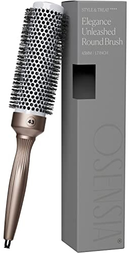 Professional Round Brush for Blow Drying 1.7 Inch – 25% Faster Dry Time - Ceramic Ionic Brush for Precise Styling & Volume – Hairbrush Adds Wave & Enhances Shine for Men & Women