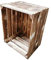 Teramico Holzkiste 50 x 40 x 30cm - Vintage-Look geflammt - Weinkiste Obstkiste Set Dekoration (Einzel - Kiste, Ohne Ablage)