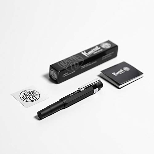 Kaweco AL Sport Fountain Pen Black, Fine Nib with Kaweco Sport Octagonal Clip Chrome