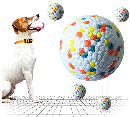 XGYLVFEI Hunde-Bissball für die Zahnreinigung, interaktives Hundespielzeug Bälle, blau hüpfendes Hundespielzeug Bälle für draußen, Backenzähnen-Spielzeug für Hunde