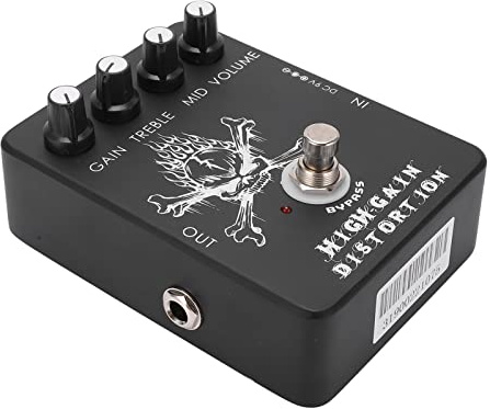 Efecto de Distorsión de Alta Ganancia, Entrada de 500 KΩ Efectos de Guitarra de Metal con Salida de 10 KΩ con Flash LED para Guitarras Eléctricas