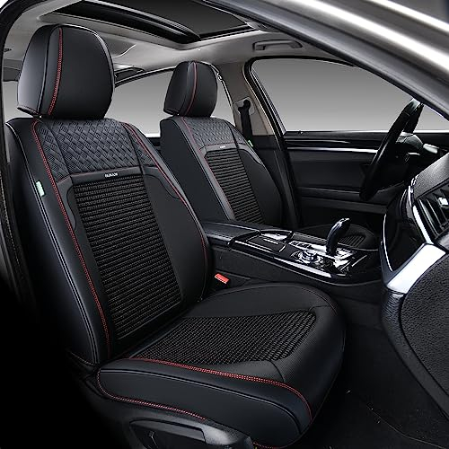 FLORICH Funda de Asiento Delanteros universales, Protector de cojín de Asiento para automóviles de Cuero Artificial Impermeable y Transpirable, Adecuado para la mayoría de los vehículos