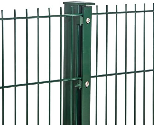 Doppelstabmattenzaun 868 Moosgrün| mit Abdeckflachleiste | 0,63m-2,03m Stabmattenzaun Neu Gartenzaun 83 cm-40