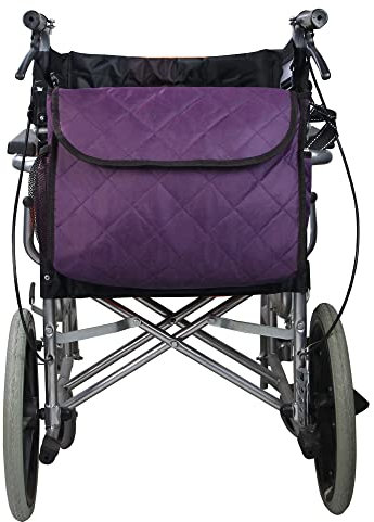 Borsa per sedia a rotelle,zaino per sedia a rotelle,per la maggior parte delle sedie a rotelle elettriche,scooter mobili,grande accessorio da appendere sul retro,per disabili,anziani (viola)