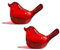 H&D HYALINE & DORA 7,6 cm rote Glas Vogel Figur Miniatur mundgeblasene Glasvögel Kristallglas Tiere dekorative Sammelfiguren Dekor