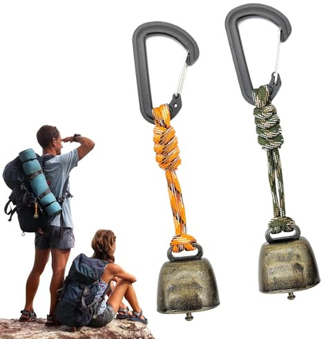 CHENNAN 2 Pièces Cloche Anti Ours, Cloche d'ours randonnée Pratique, Cloches pour équipement randonnée, Polyvalent pour Les Randonnées en Plein Air, Pendentifs de Sac à Dos, Colliers d'animaux (A5)