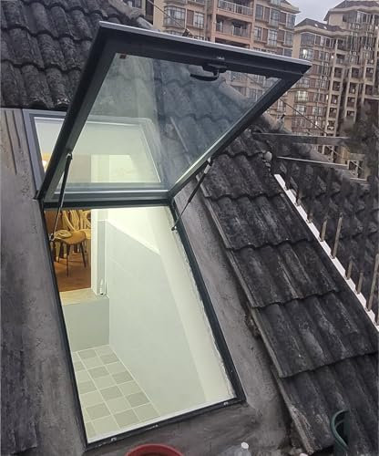 MLYAYE Trappe de Toiture Sol Couvercles De Puits De Fenêtre De Sortie De Grenier, Trappe D'accès Au Toit, Fenêtres D'observation Encastrées | Porte De Trappe d'entretien(LxW-25x25/64x64cm)