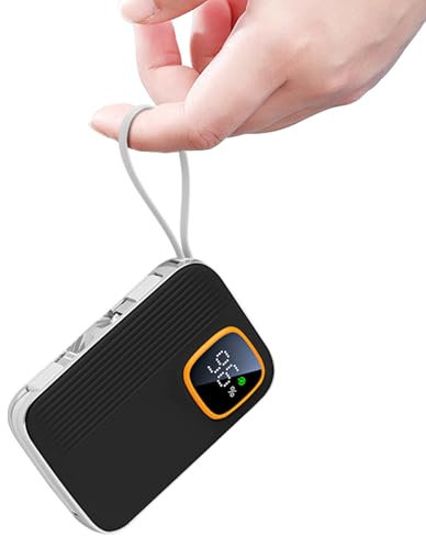 Power Bank Portable Charger with Built-in Cables, 22.5W Fast Charging 10000mah Powerbank, 4 Outputs & LED Display, USB C Battery Pack for iPhone 16 45 and Android (Black, Milliamp Hours, 10000)