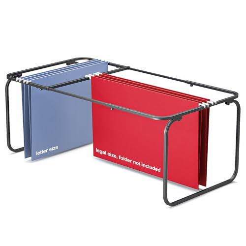 Upgraded Adjustable Hanging File Folder Frame,Legal/Letter Size,Length Adjusted 16 to 25 inches,Heavy Duty Steel File Drawer/Cabinet Organizer Insert, Hanging Folder Holder,12.598 W X 9.45 H