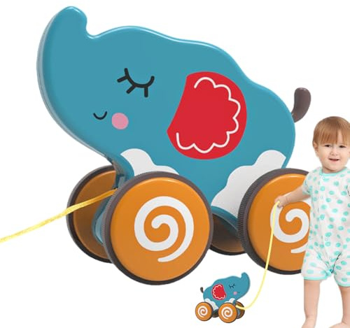 Jouets à Tirer pour 1 an,Jouet à Tirer | Jouet Push-Pull en Forme d'animal Mignon, éducatif de Marche et d'équilibre avec Roues en Caoutchouc, Jouet interactif d'éducation précoce pour garçons FI