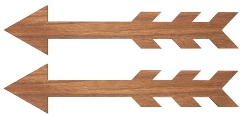 POPETPOP Lot de 2 Flèches Décoratives en Bois pour Boîte aux Lettres Panneau Mural Rustique en Bois Poncé Décoration Murale Artisanale pour Jardin et Entrée Extérieure Style Ferme